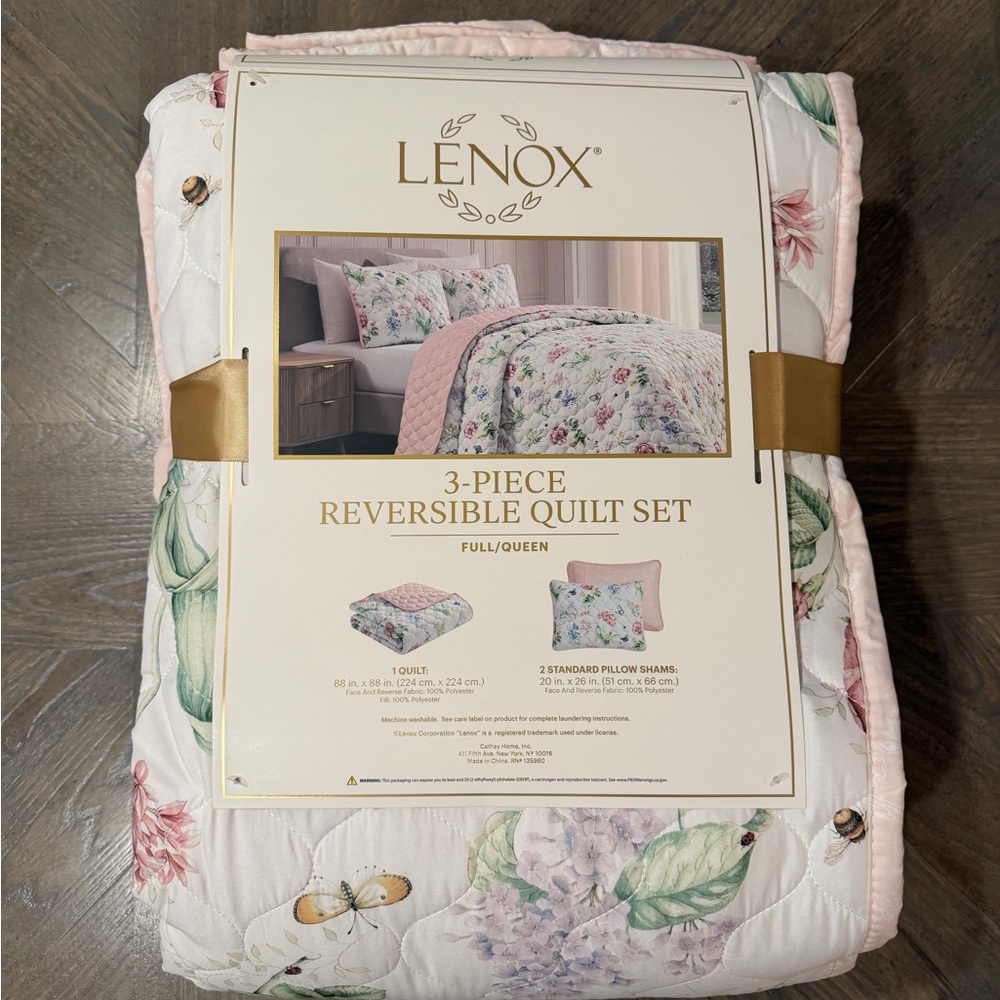 Lenox Pink Floral Reversible Quilt Set - Floral/Pastel